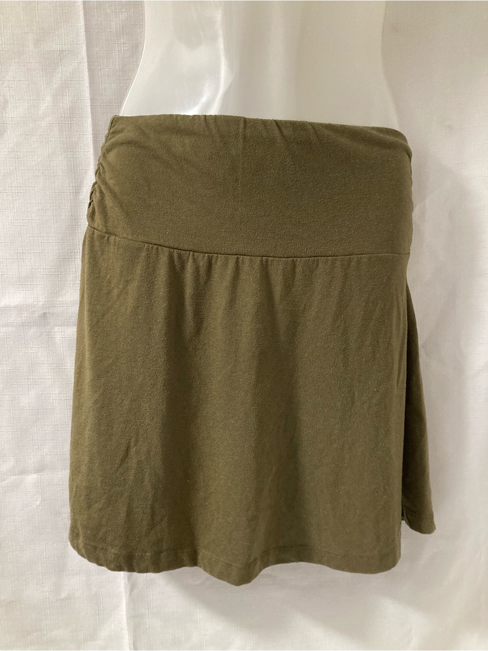 Unbranded Olive Green Foldover Waist Mini Skirt